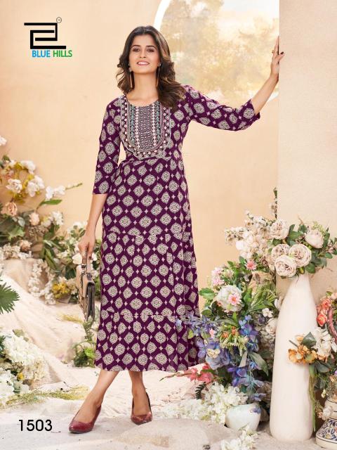 Blue Hills Sarfaraz Vol 15 Nx Rayon Printed Kurti Collection