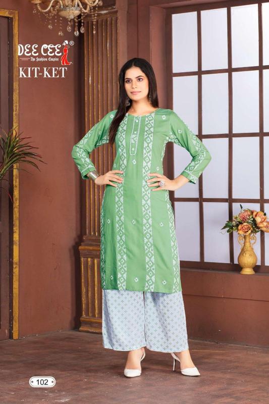 Deecee Kitket Rayon Designer Kurti With Plazzo Collection