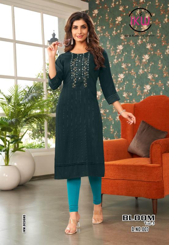 Ikw Bloom Vol 3 New Styles Designer Long Kurti Collection