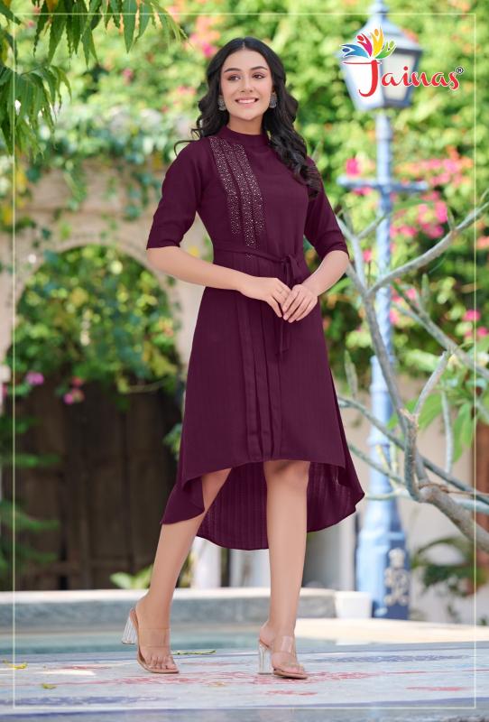 Jainas kurti Larson imported fabrics kurtis collection