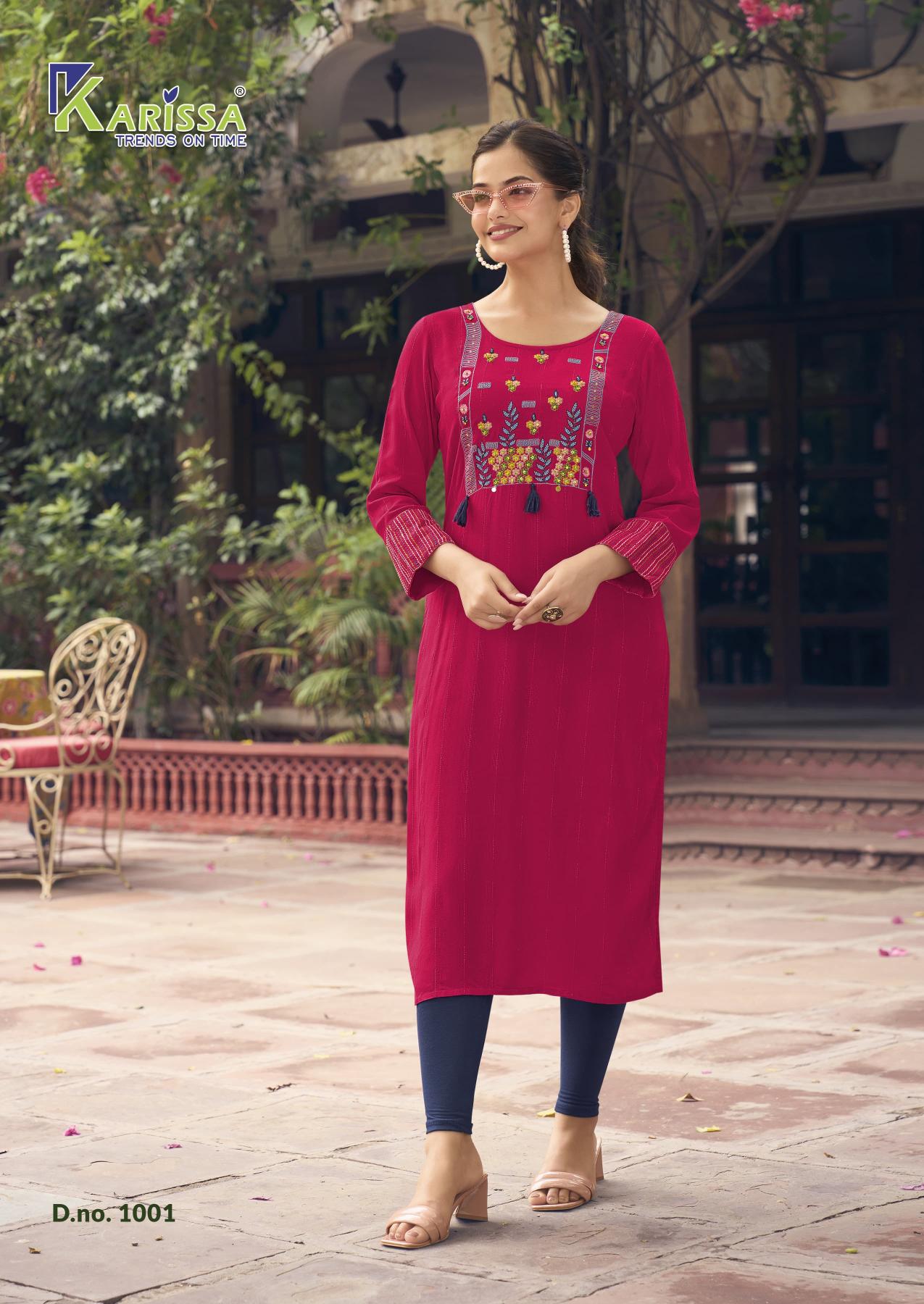 Karissa Charvee Rayon Weaving Fancy Kurti Collection