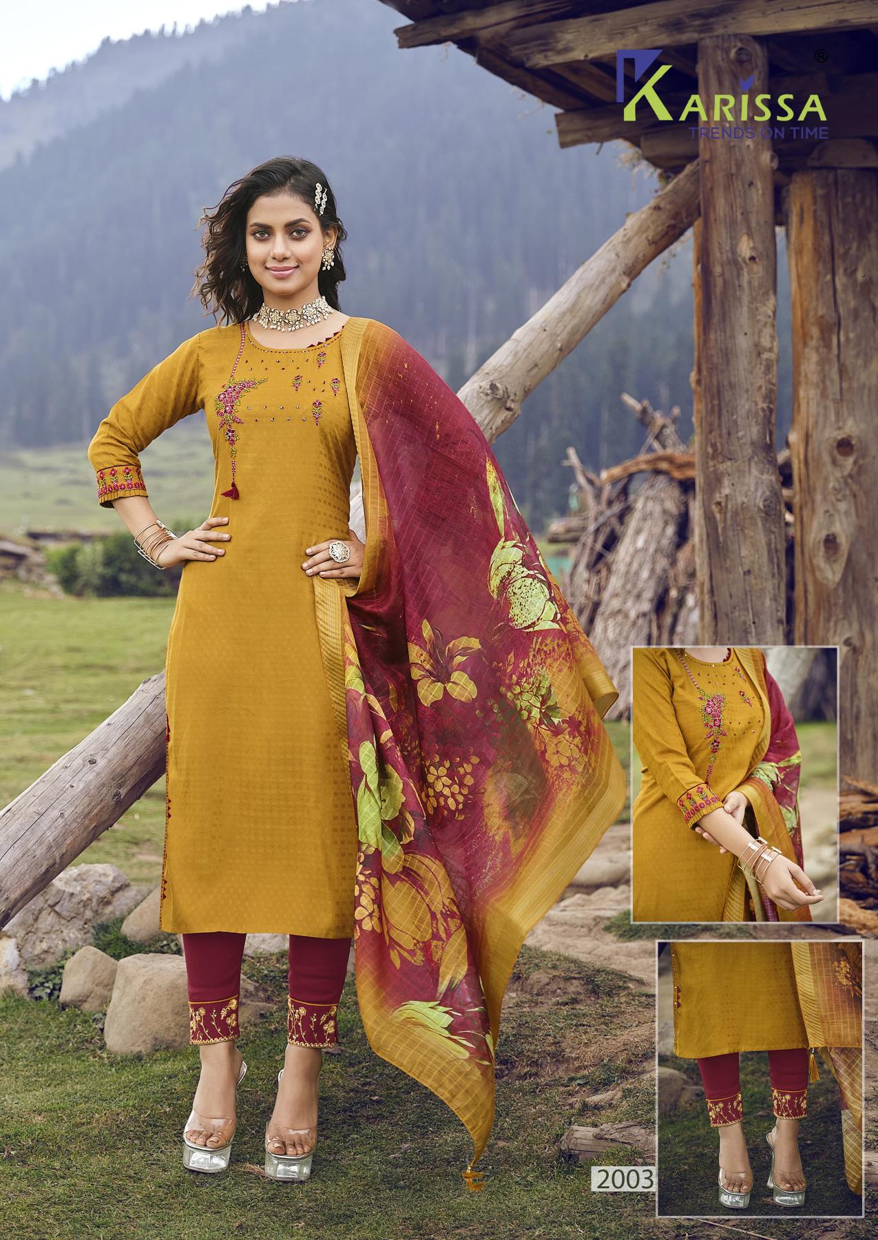 Karissa Hazel Fancy Premium Kurti Pant With Dupatta Collection