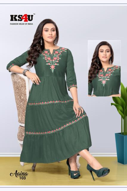 Ks4u Aaina Designer Fancy Long Kurti Collection