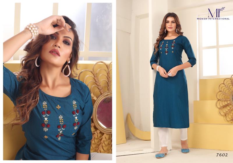 Moksh Diva Vol 1 Embroidered Kurti With Bottom Collection