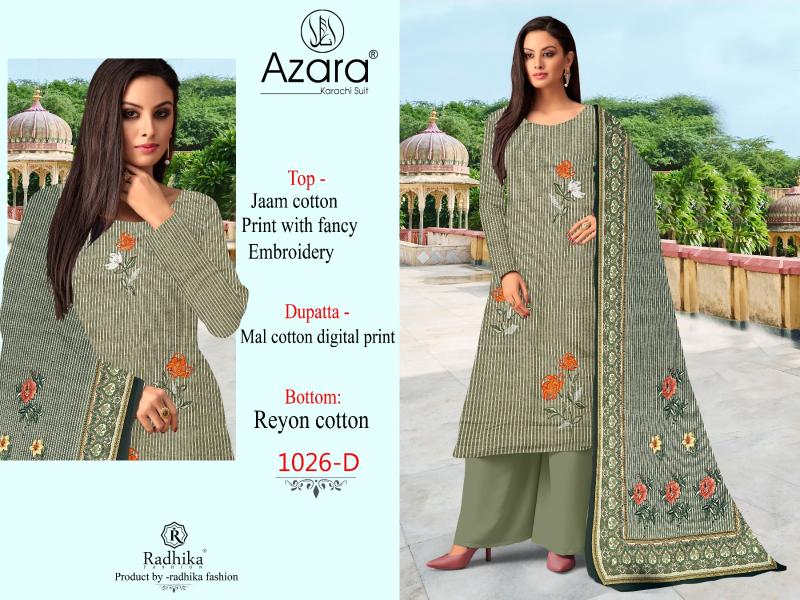 Radhika Azara 1026 A To D Cotton Dress Material Collection