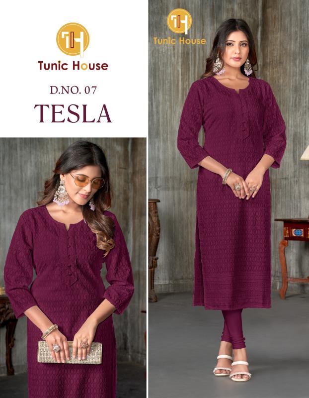 Tunic House Tesla Viscous Rayon Designer Kurti Collection