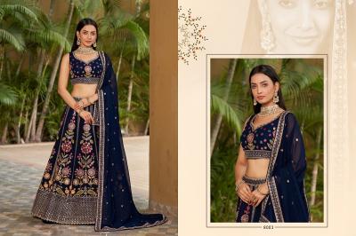 Zeel Golden Palm Designer Georgette Lehenga Collection