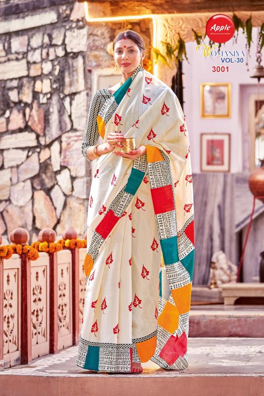 Apple Womaniya Vol 30 Silk Printed Saree Collection