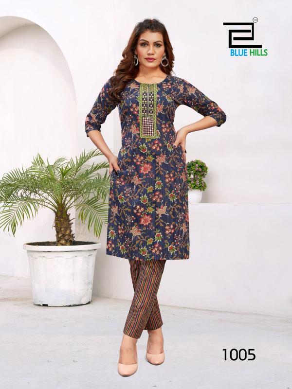 Blue Hills Sameera Cotton Cambric Kurti With Botttom Collection