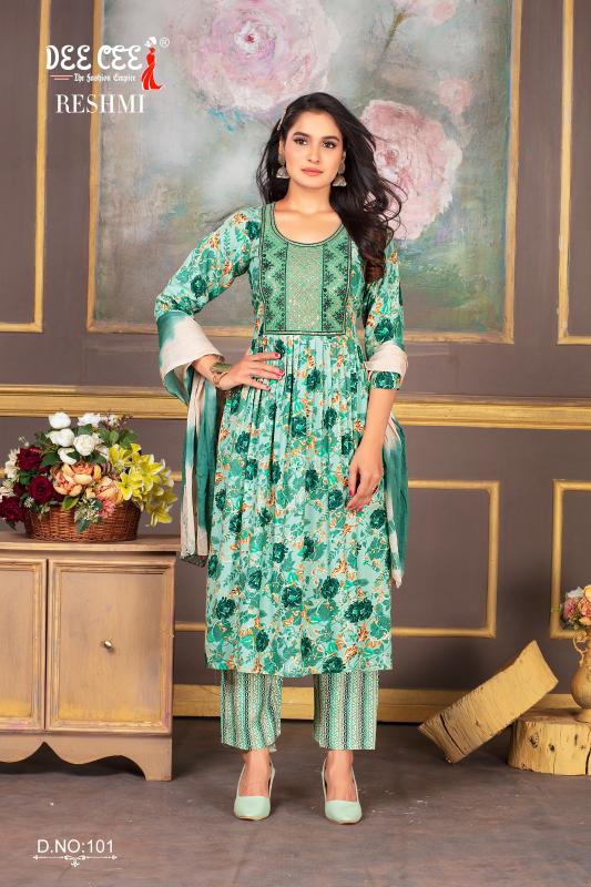 Deecee Reshmi Designer Rayon Printed Kurti Bottom With Dupatta