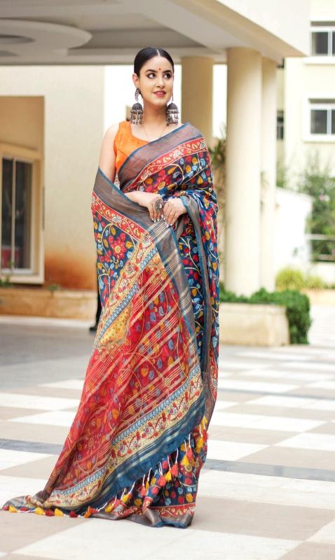 Monalisha 129 Printed Linen Saree Collection