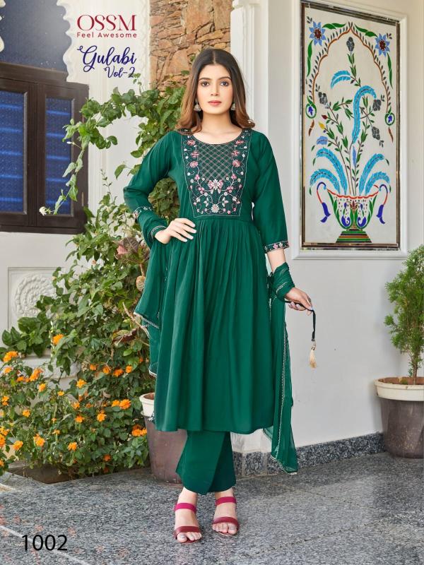 Ossm Gulabi Vol 2 Nyra Cut Kurti With Bottom Dupatta Collection