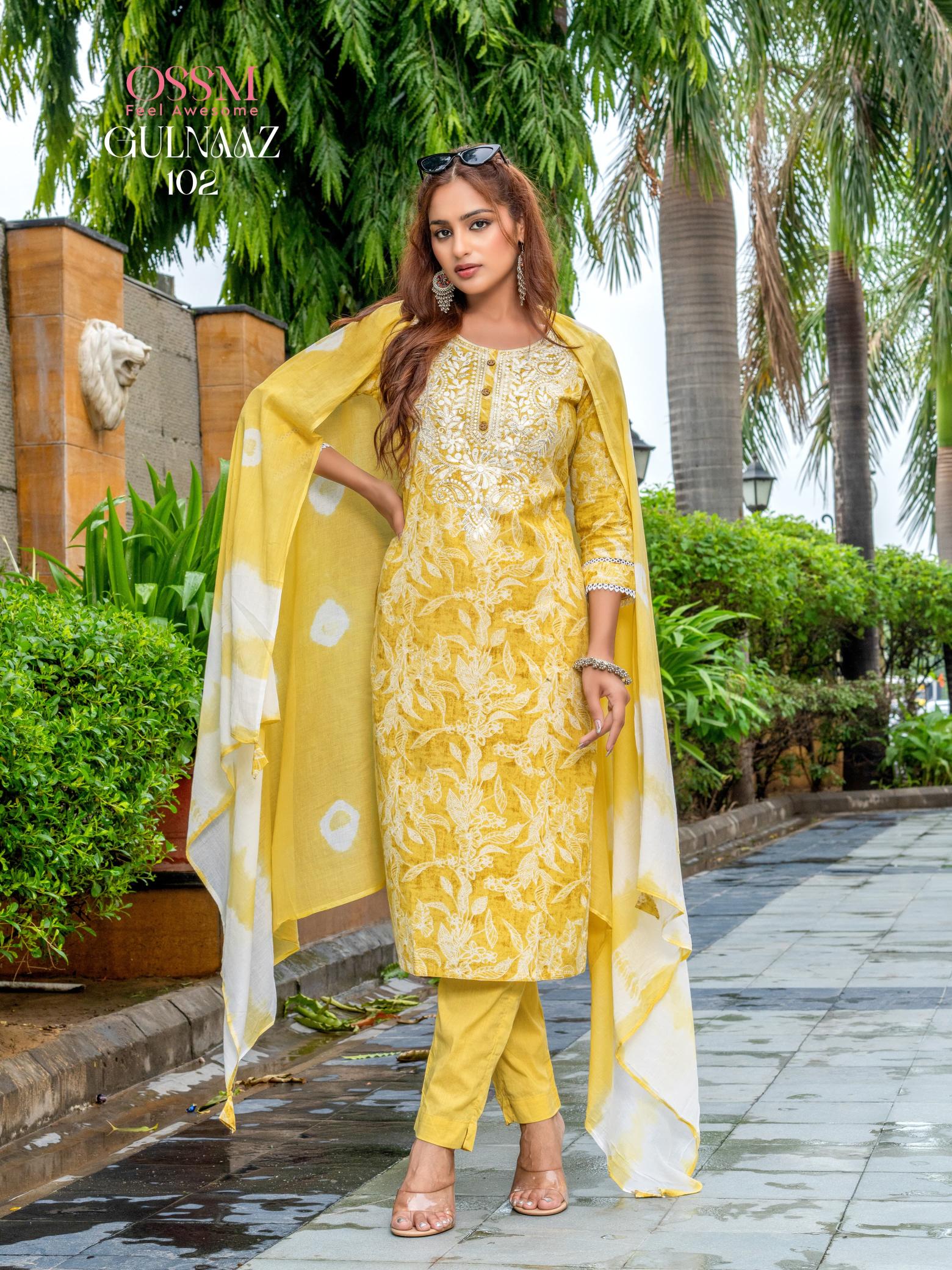 Ossm Gulnaaz Flex Printed Kurti Bottom With Dupatta Collection