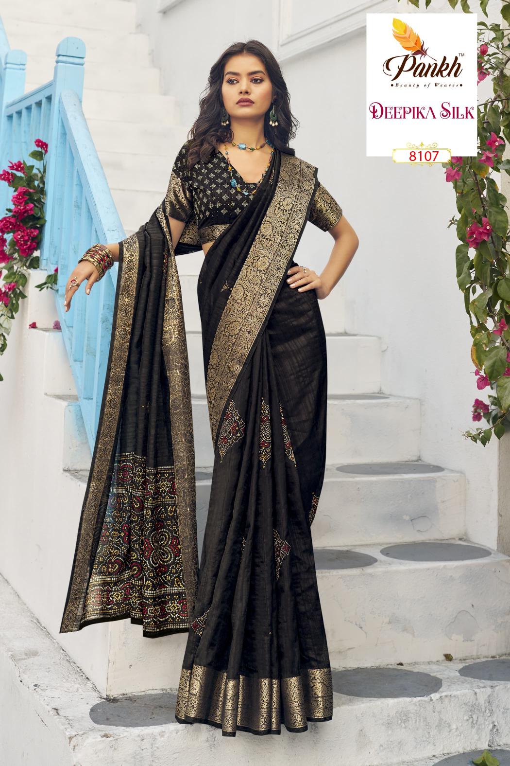 Pankh Deepika Silk Printed Fancy Saree Collection