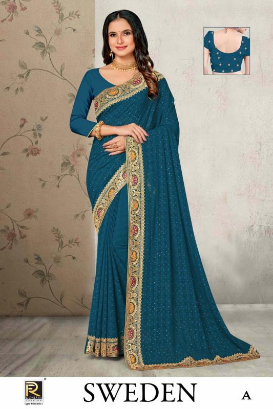 Ronisha Sweden Fancy Embroidery Super Hit Sarees Collection