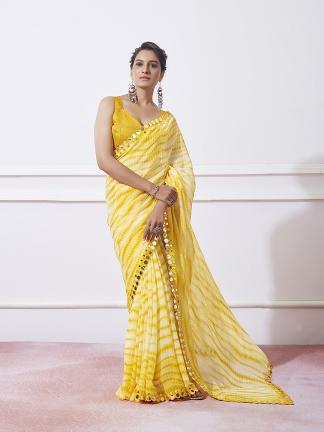 Ziva 19 Party Wear Leheriya Printed Georgette Saree Collection