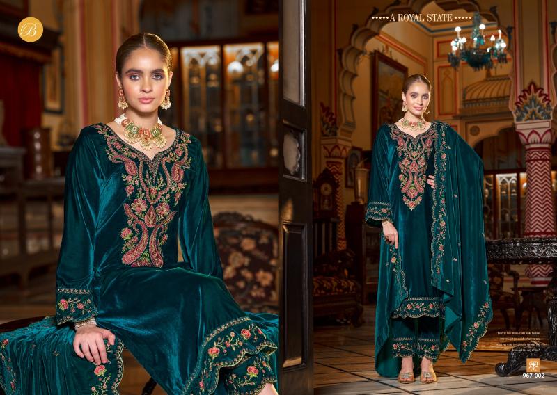 Belliza Gulzaar 967 Series Velvet Fancy Dress Material Collection