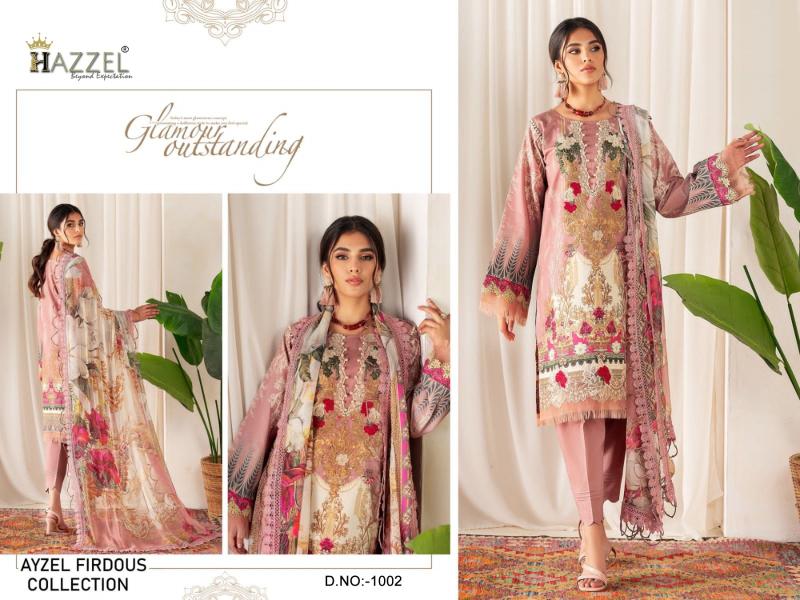 Hazzel Ayzel Firdous Cotton Dupatta Pakistani Salwar Kameez Collection