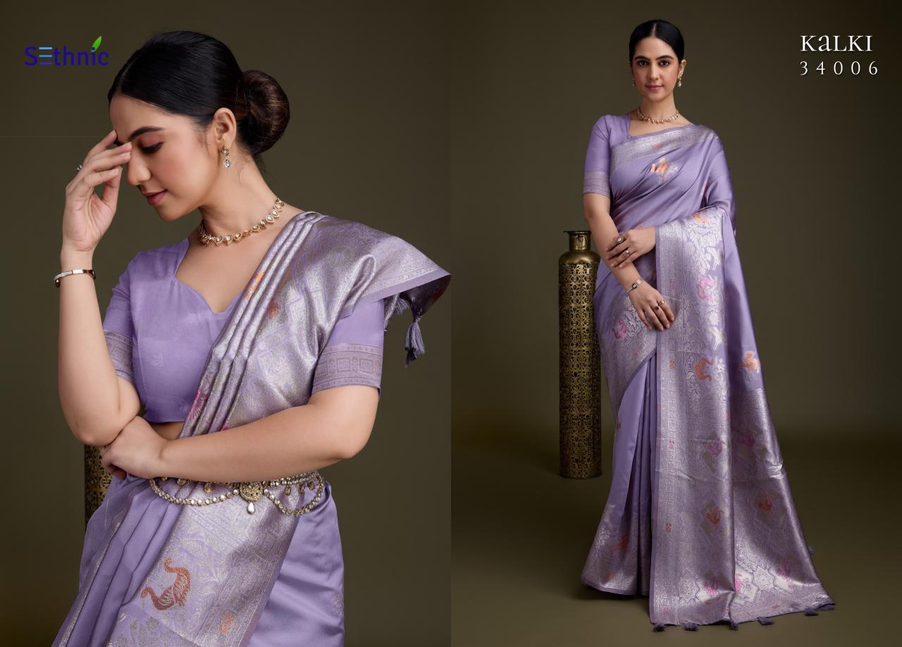 Sethnic Kalki Soft Silk Fancy Saree Collection