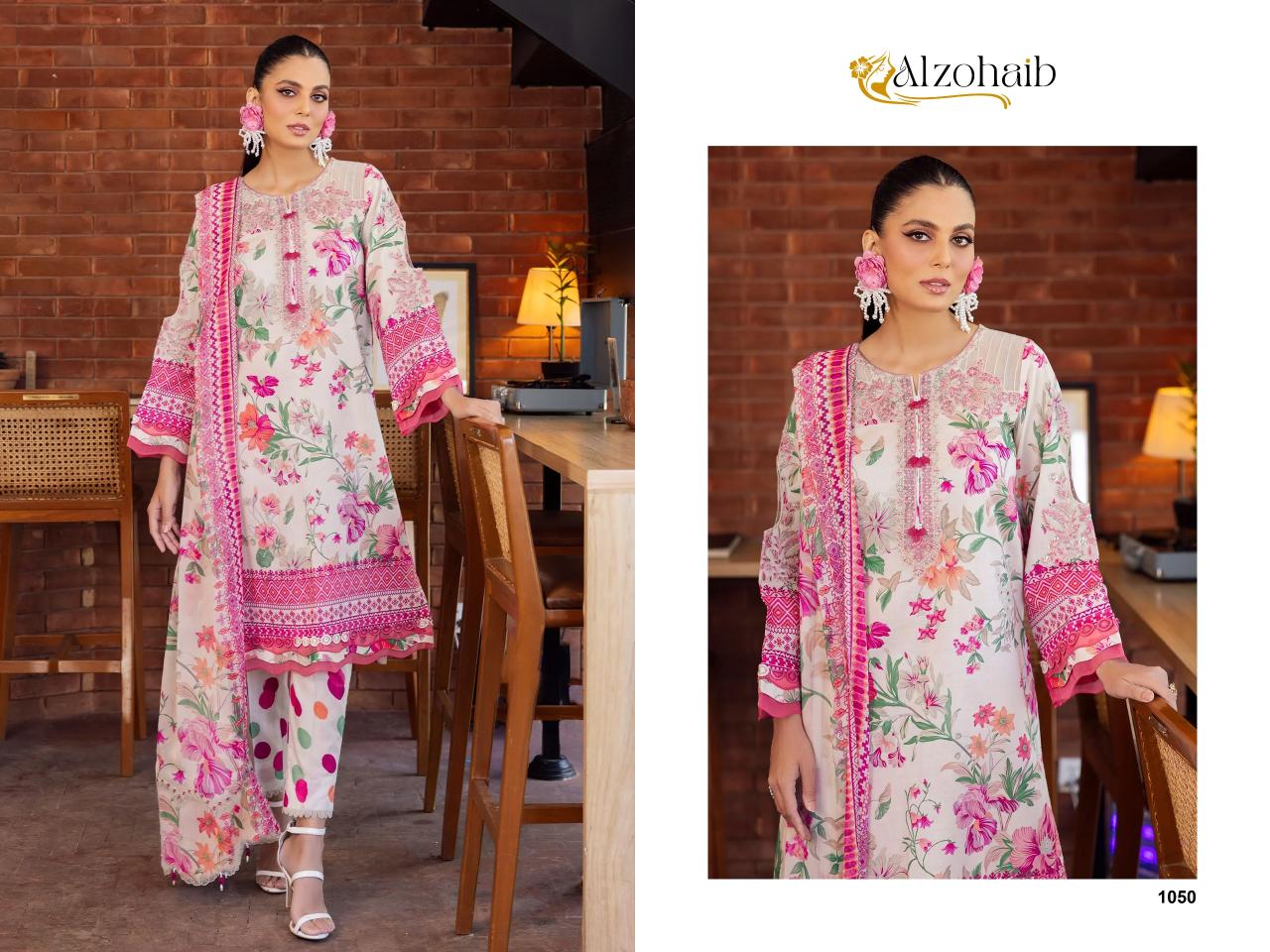 Alzohaib Girl Glam Cotton Dupatta Pakistani Salwar Suits