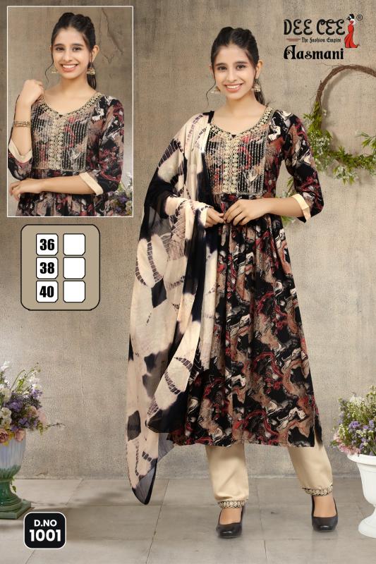 Deecee Aasmani Rayon Designer Kurti Bottom With Dupatta