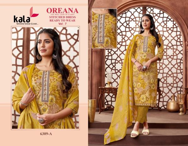 Kala Oreana Vol 7 Ready Made Cotton Printed Dress