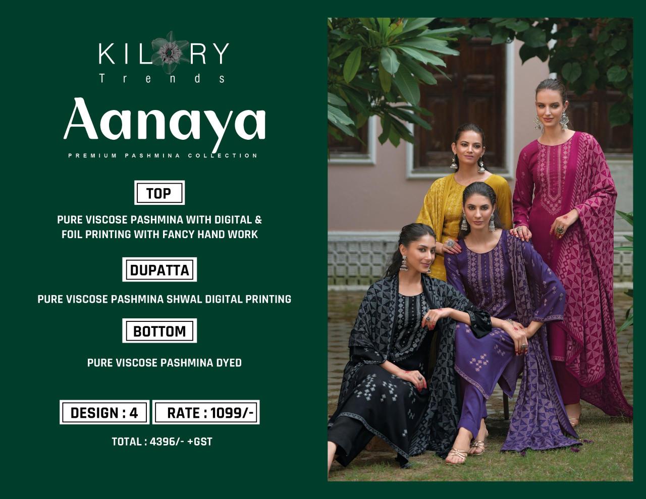 Kilory Aanaya Pashmina Salwar Kameez Collection