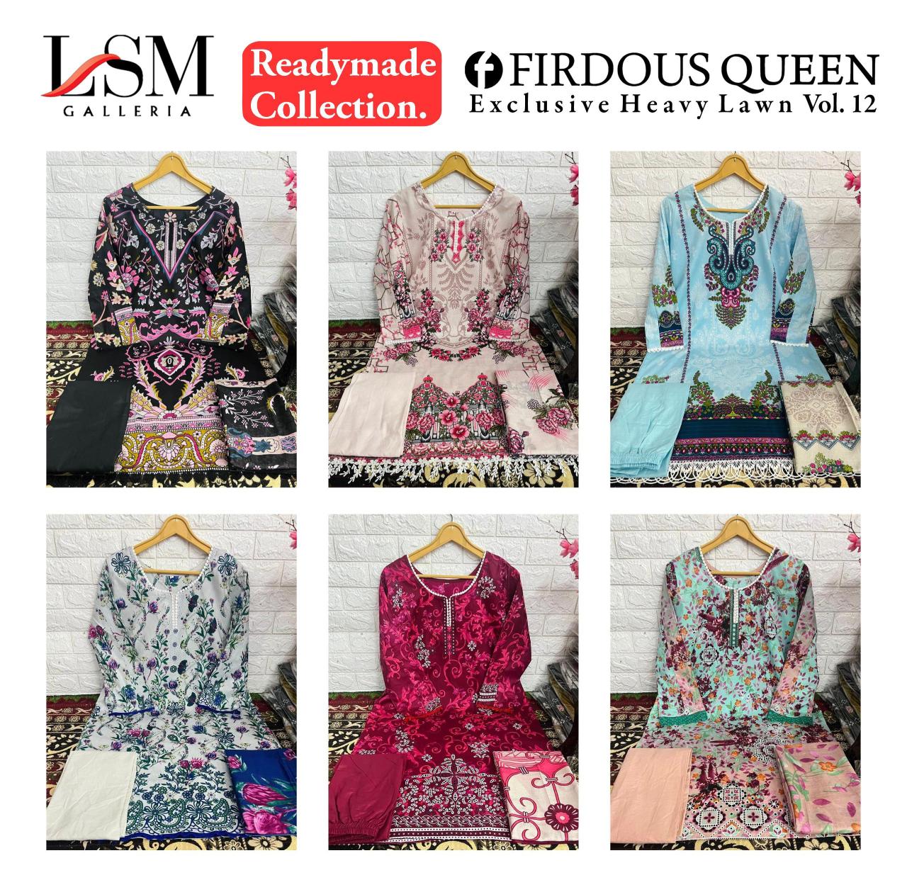 Lsm Firdous Queen Vol 12 Ready Made Cotton Printed Collection