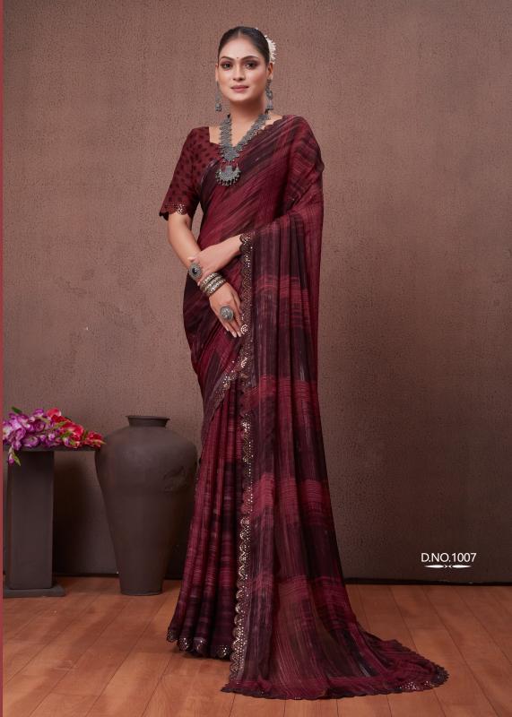 Stavan Cutwork Fancy Printed Saree Collection