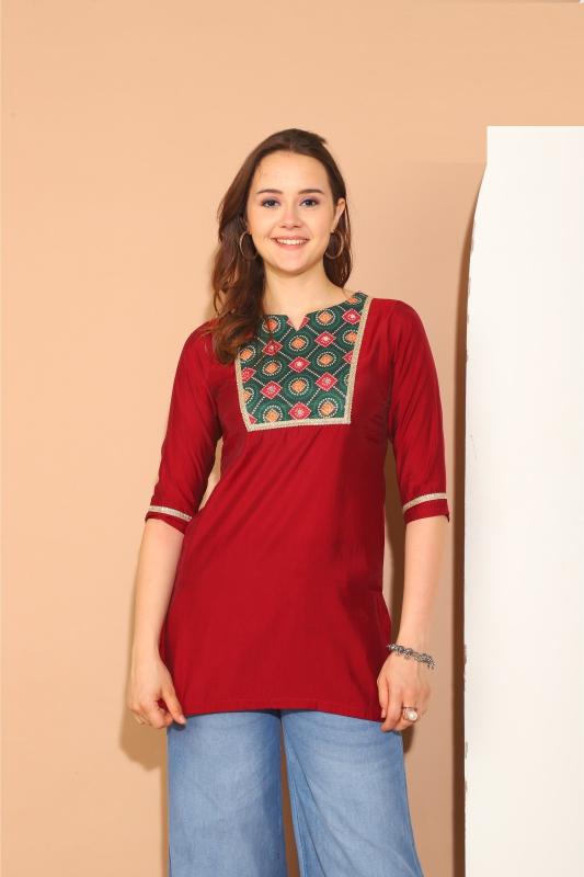 Trendy Kiara Roman Silk Short Kurti Collection