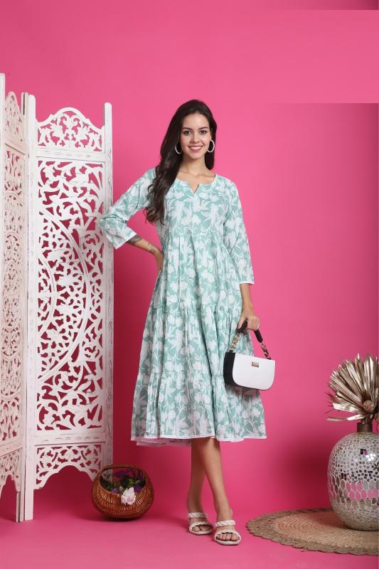 Trendy Sparkle Cotton Printed Kurti Collection