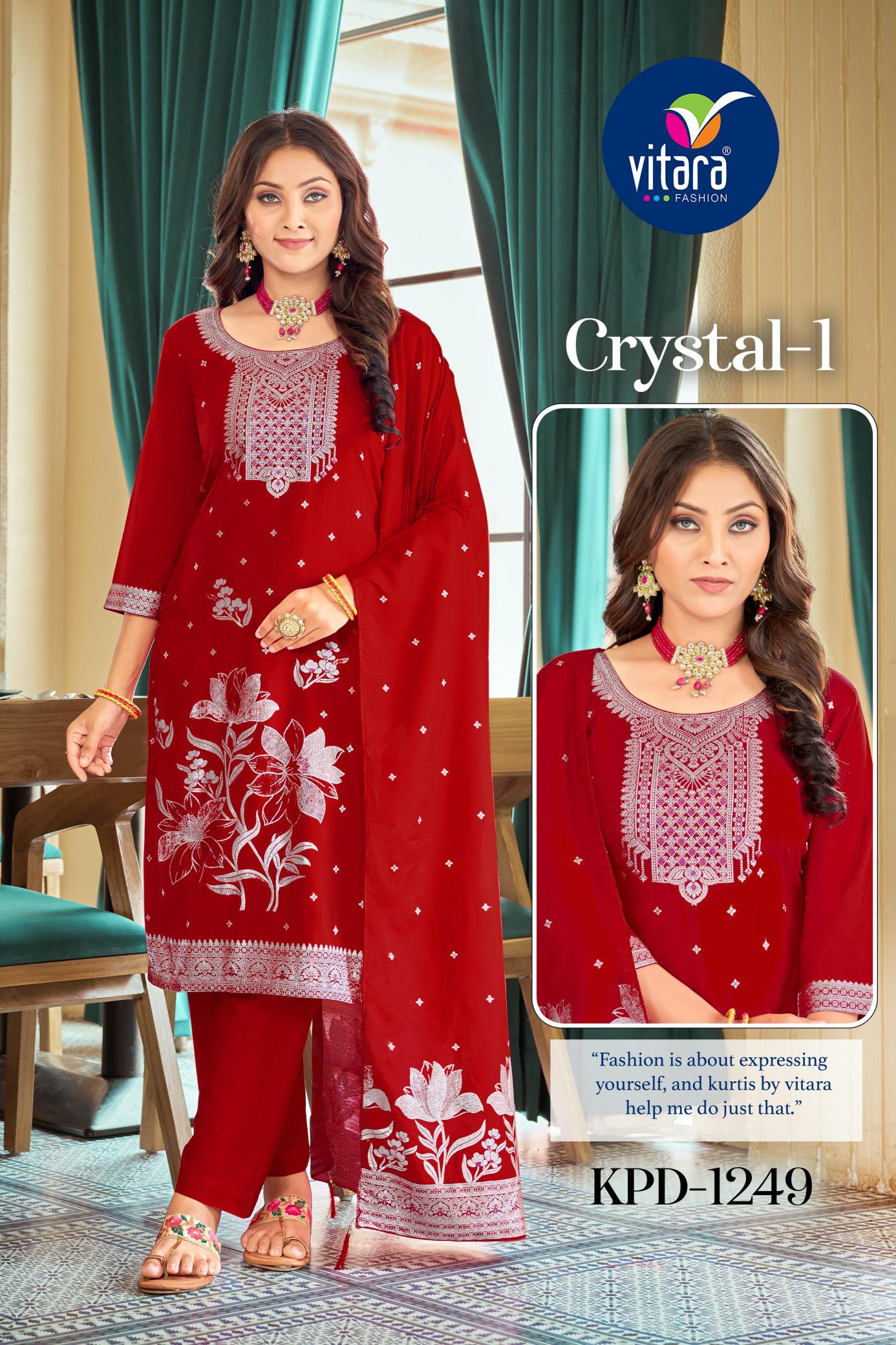 Vitara Crystal 1 Kurti Bottom With Dupatta Collection