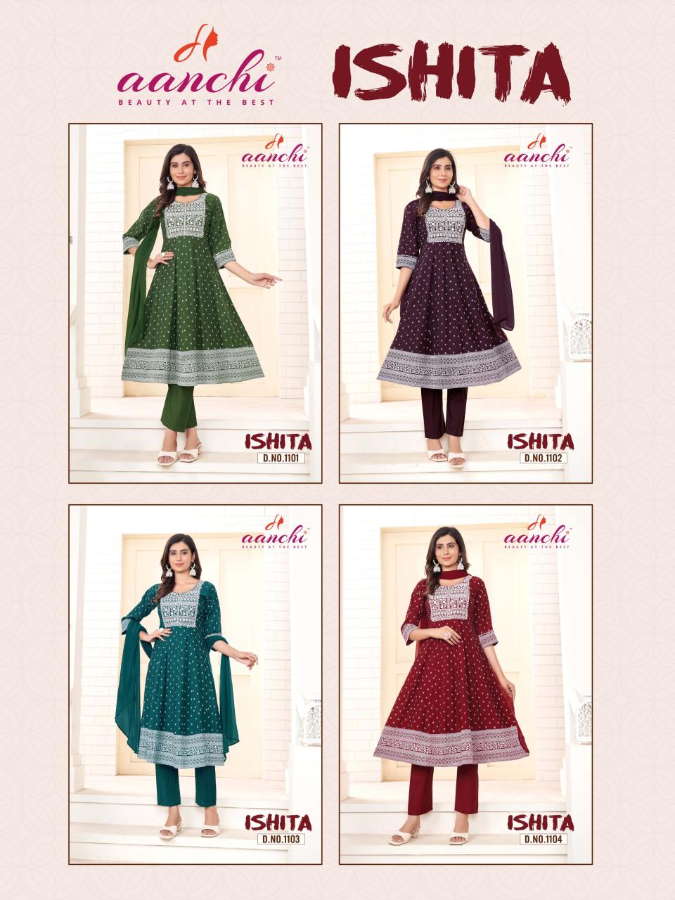 Aanchi Ishita Roman Kurti Bottom With Dupatta Collection