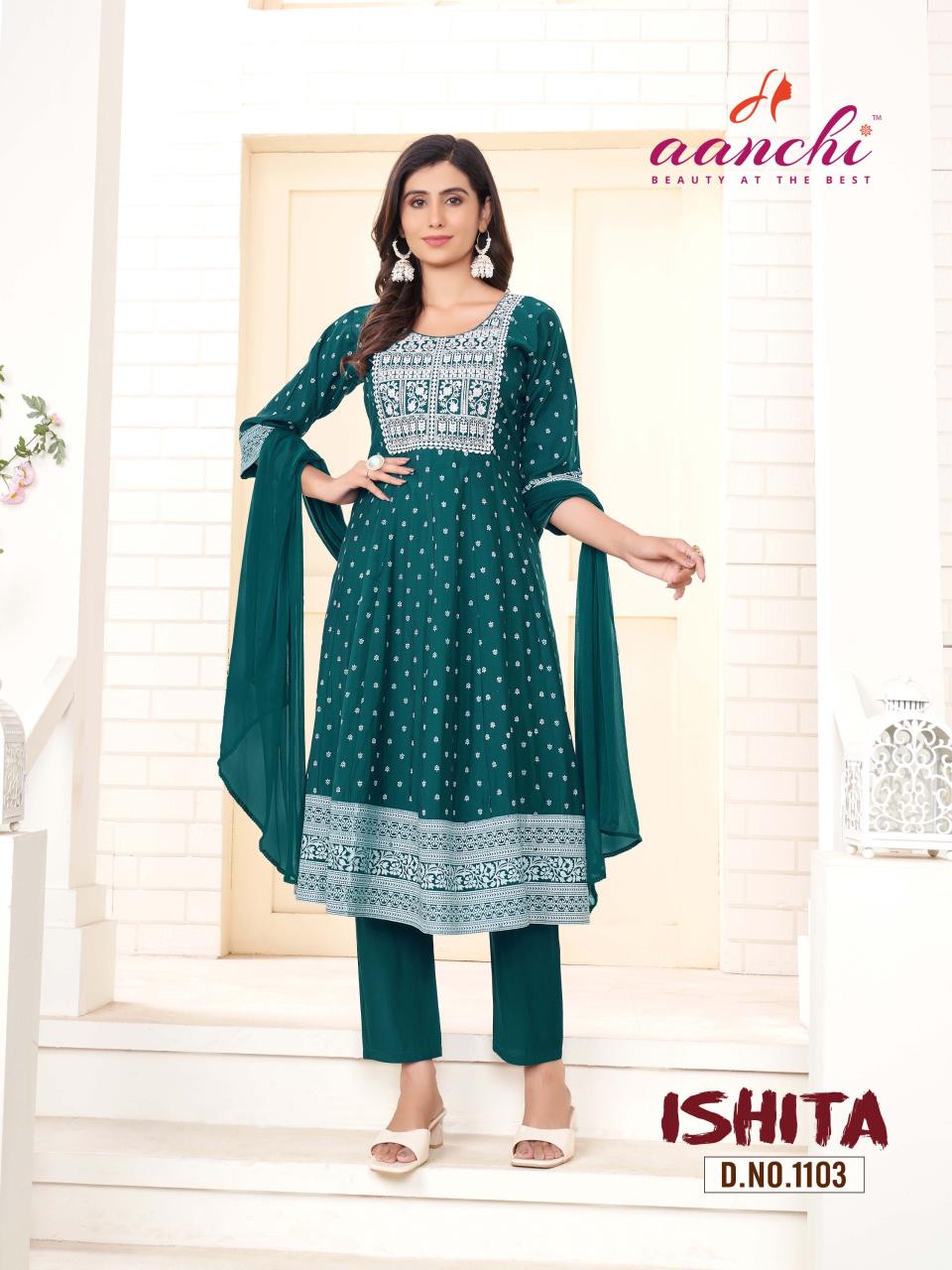 Aanchi Ishita Roman Kurti Bottom With Dupatta Collection