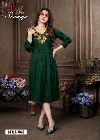 Aarvi Shanaya Vol 6 New Casual Designer Long Kurti Collection