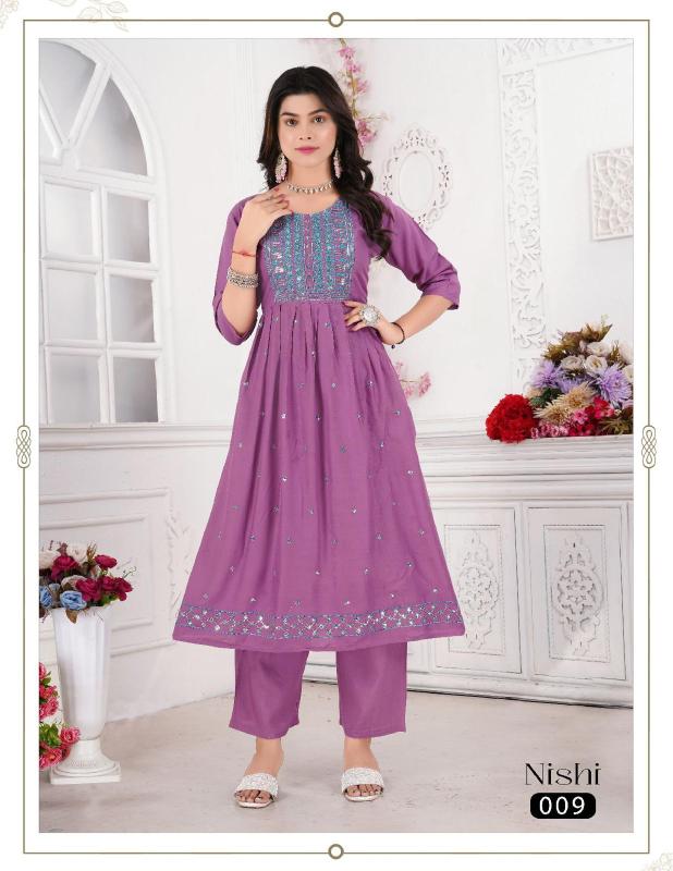 Beauty Nishi Embroidery Work Kurti Collection