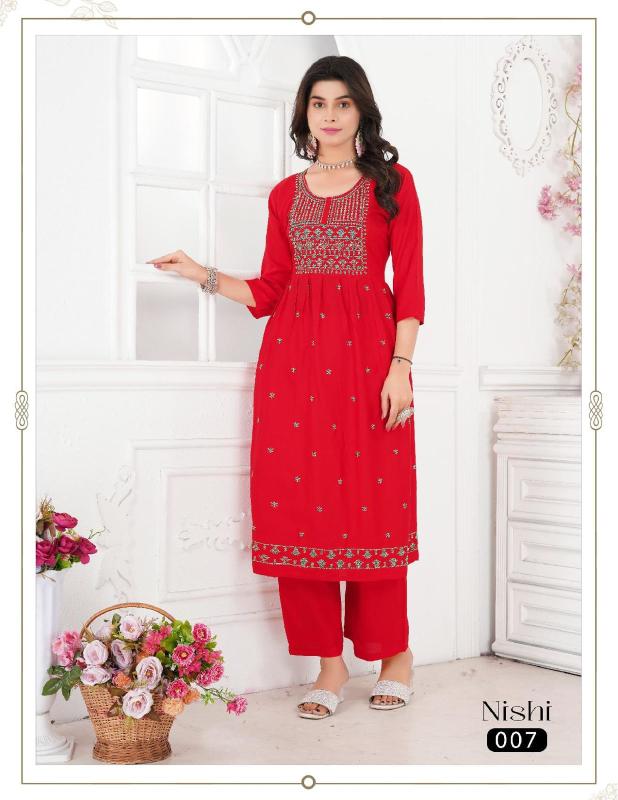 Beauty Nishi Embroidery Work Kurti Collection