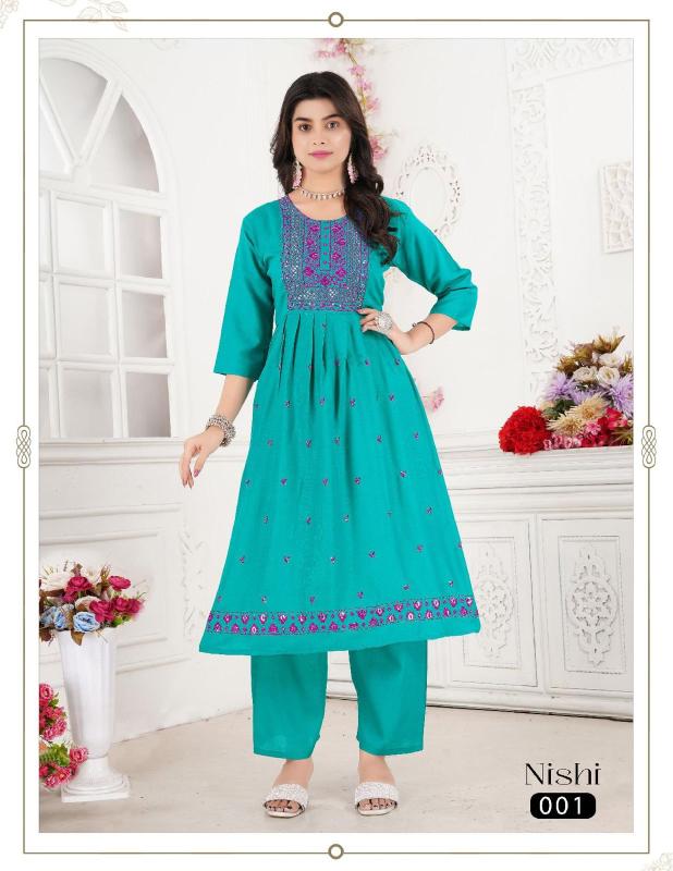 Beauty Nishi Embroidery Work Kurti Collection