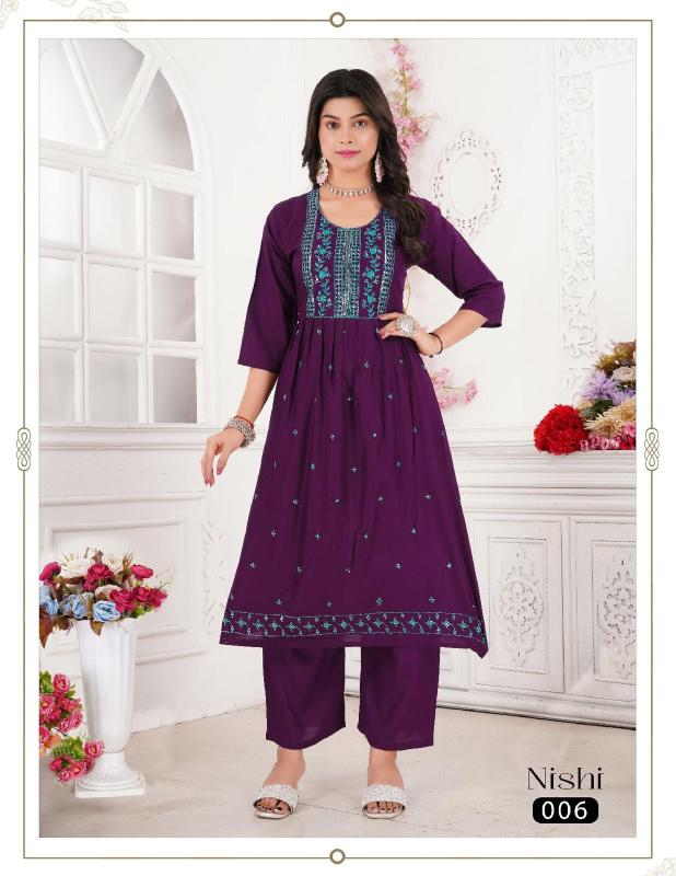 Beauty Nishi Embroidery Work Kurti Collection