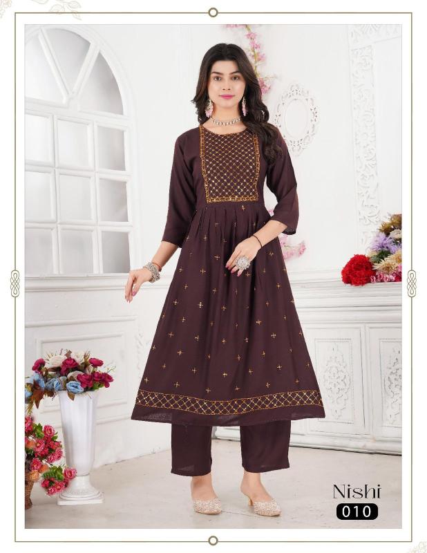 Beauty Nishi Embroidery Work Kurti Collection