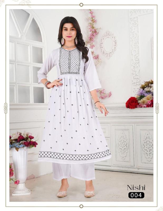 Beauty Nishi Embroidery Work Kurti Collection