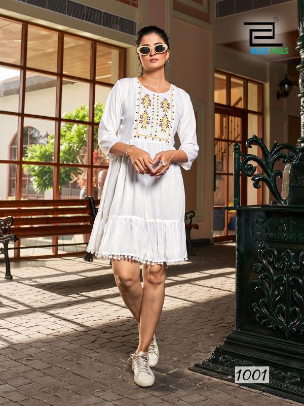 Blue Hills Ellie Rayon Embroidery Mirror Work Kurti Collection