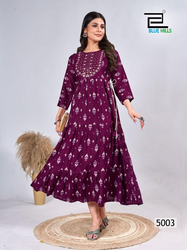 Blue Hills Sarfaraz Vol 05 Rayon Printed Kurti Collection