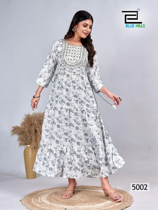 Blue Hills Sarfaraz Vol 05 Rayon Printed Kurti Collection