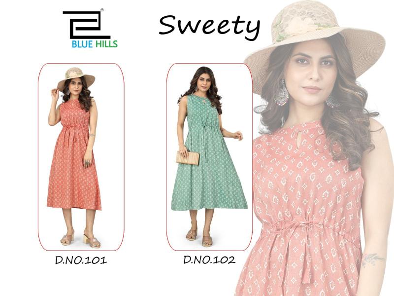 Blue Hills Sweety Fancy One Piece Long Kurti Collection