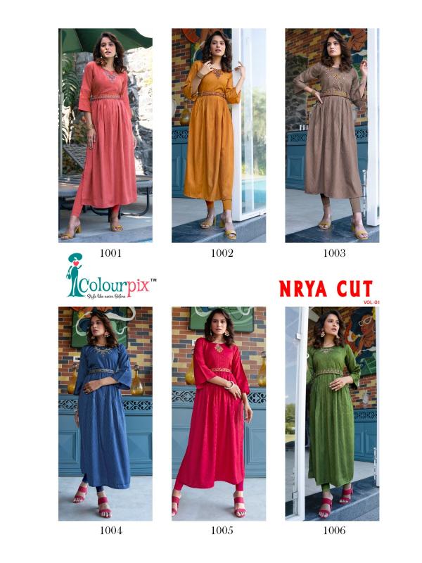 Colourpix Nyra Cut Vol 1 Designer Long Kurti Collection