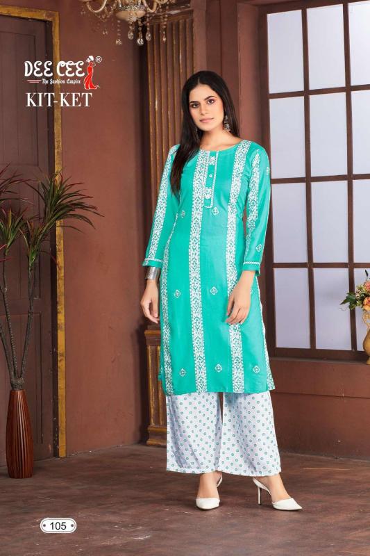 Deecee Kitket Rayon Designer Kurti With Plazzo Collection