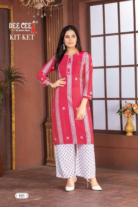 Deecee Kitket Rayon Designer Kurti With Plazzo Collection