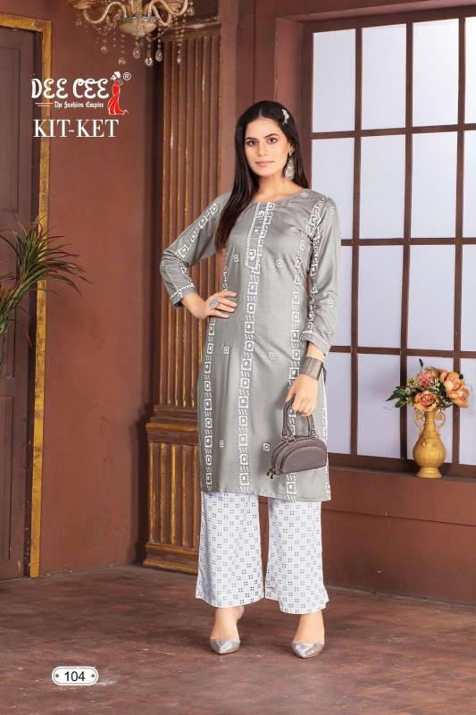 Deecee Kitket Rayon Designer Kurti With Plazzo Collection