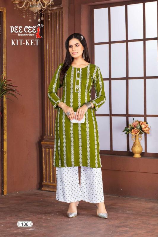 Deecee Kitket Rayon Designer Kurti With Plazzo Collection